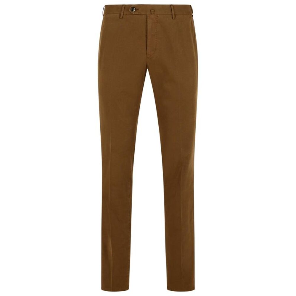 Pt01 'Slim' Brown Stretch Cotton Pants Men